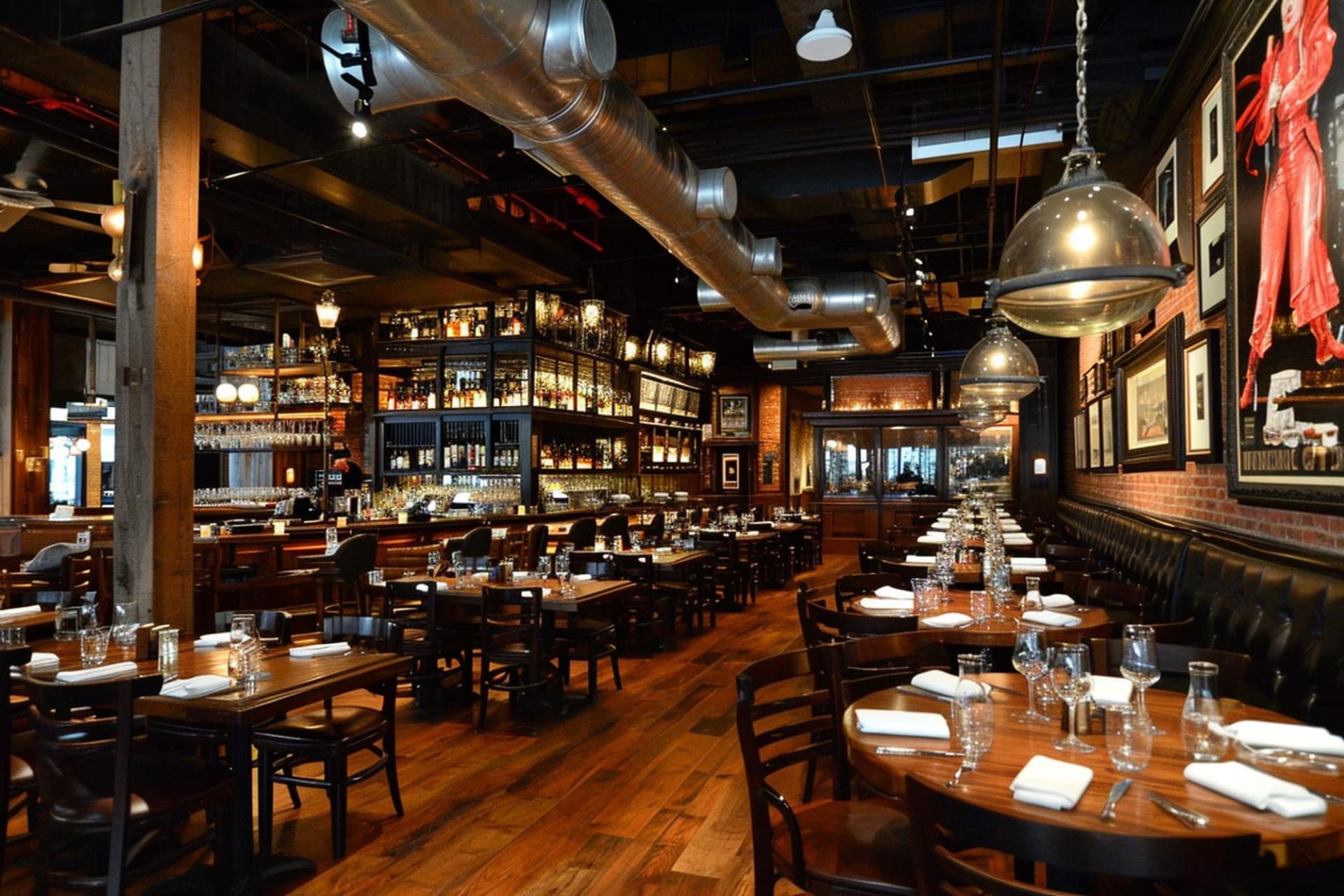 Warm restaurant interior